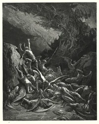 Illustrazione di Gustave Doré per Il Paradiso Perduto di Milton, Libro VI, verso 871